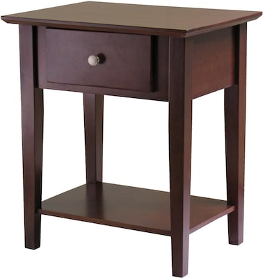 Winsome 25" x 22" x 16" Wood Shaker Night Stand, Brown