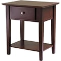 Winsome 25 x 22 x 16 Wood Shaker Night Stand, Brown