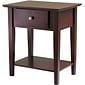 Winsome 25" x 22" x 16" Wood Shaker Night Stand, Brown