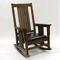 Carolina Cottage Mission Leather Rocking Chair; Brown