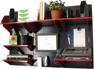 Wall Control Desk and Office Craft Center Organizer Kit, Black/Red