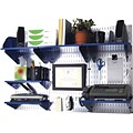 Wall Control Desk and Office Craft Center Organizer Kit; Galvanized Tool Board and Blue Accessories