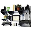 Wall Control Desk and Office Craft Center Organizer Kit; Galvanized Tool Board and Black Accessories