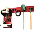 Wall Control Garden Tool Storage Organizer Pegboard Kit, Red Tool Board and Black Accessories
