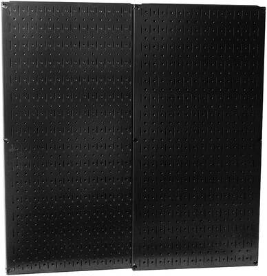 Wall Control Combo Metal Pegboard Panel, Black, 2/Pack