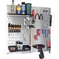 Wall Control Metal Pegboard Utility Tool Storage Kit, Galvanized Pegboard and Black Accessories