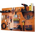 Wall Control 4 Metal Pegboard Standard Workbench Kit, Orange Tool Board and Black Accessories