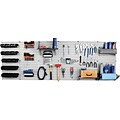 Wall Control 8 Metal Pegboard Master Workbench Kit, Gray Tool Board and Black Accessories