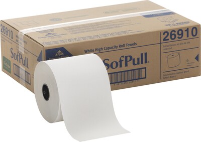 SofPull® Recycled Fiber Hardwound Roll Paper Towel by GP PRO, White, 1000 Per Roll, 6 Rolls/Pack (26910)