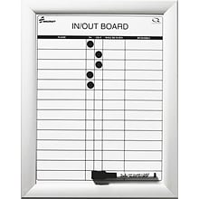 Skilcraft In-Out Dry Erase Board, Aluminum Frame, 11 x 14 (NIB014845261)