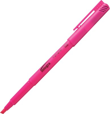 Integra Stick Highlighter, Chisel Tip, Pink, Dozen (ITA36183)