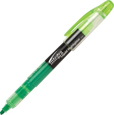 Integra Liquid Highlighter, Chisel Tip, Green, Dozen (ITA33314)
