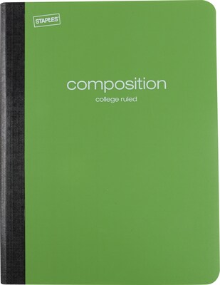 Staples Poly Composition Notebook, 9-3/4" x 7-1/2" College Ruled, 80 Sheets, Assorted Colors, 24/Carton (42080CT)