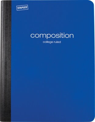 Staples Poly Composition Notebook, 9-3/4 x 7-1/2 College Ruled, 80 Sheets, Assorted Colors, 24/Car