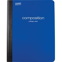 Staples Poly Composition Notebook, 9-3/4 x 7-1/2 College Ruled, 80 Sheets, Assorted Colors, 24/Car