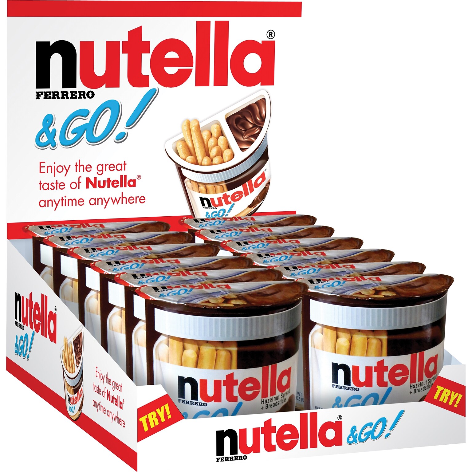 Nutella® on the Go Hazelnut Spread and Breadsticks, 1.8 oz., 12/Box
