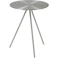Euro Style™ Faith 16 Steel Round Side Table, Brushed Nickel