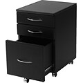 Euro Style™ Laurence High Leather MDF File Cabinet; Black