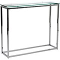 Euro Style™ Sandor 30 1/2 x 36 x 10 Glass Console Table, Clear