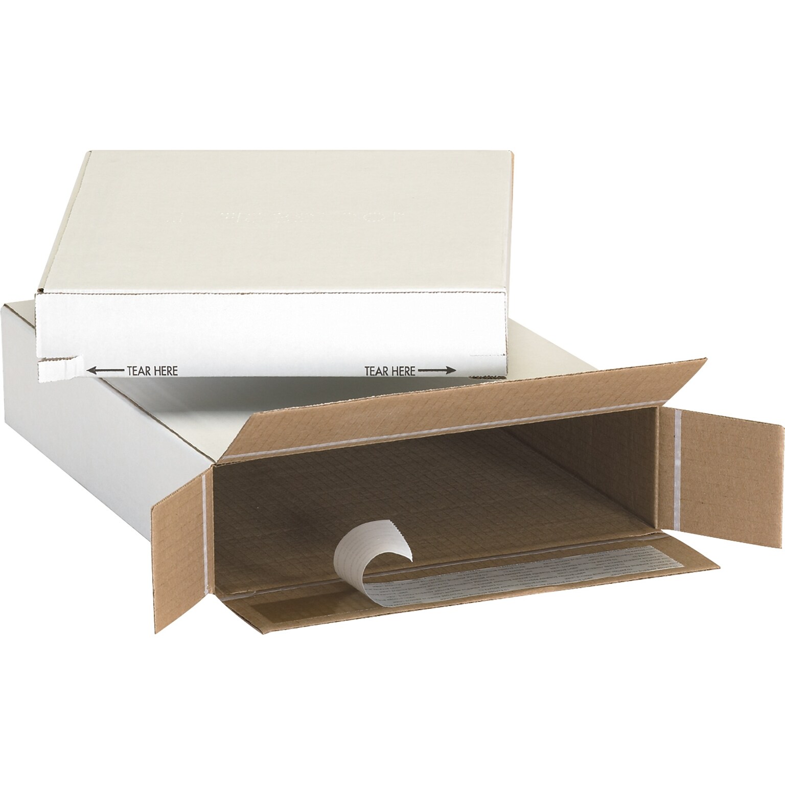 Quill Brand® 3 x 15.12 x 11.25 Self-Sealing Side Loading Boxes, 32 ECT, White, 25/Bundle (11315SSFOL)
