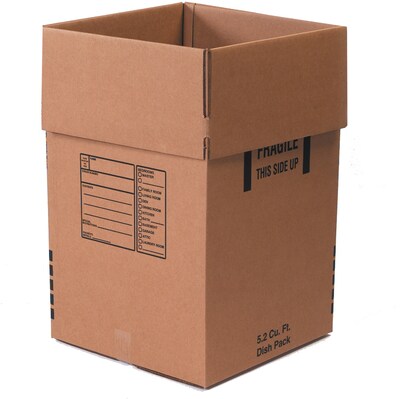 18 x 18 x 28 Dish Pack, Brown, 5/Bundle (181828DISH)