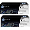 HP 305X Black High Yield Toner Cartridge, 2/Pack (CE410XD)