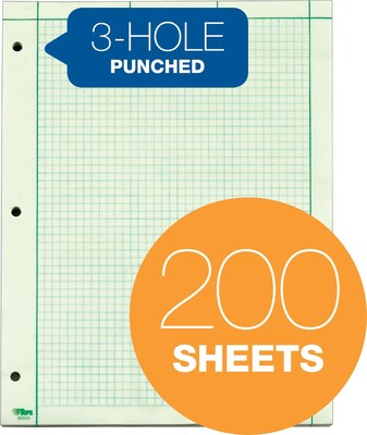 TOPS Notepad, 8.5 x 11, Quad, Green, 200 Sheets/Pad (TOP 35502)