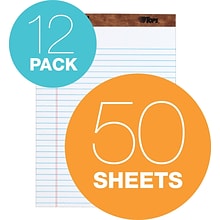 TOPS Legal Notepads, 8.5 x 11.75, Wide, White, 50 Sheets/Pad, 12 Pads/Pack (TOP 7533)
