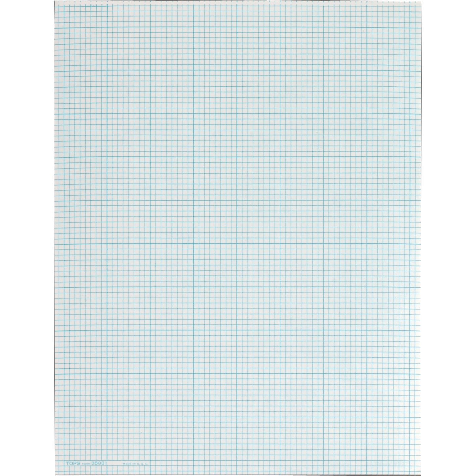 TOPS Cross Section Pad, 8-1/2 x 11, 8 x 8 Graph Ruled, White, 50 Sheets/Pad (35081)