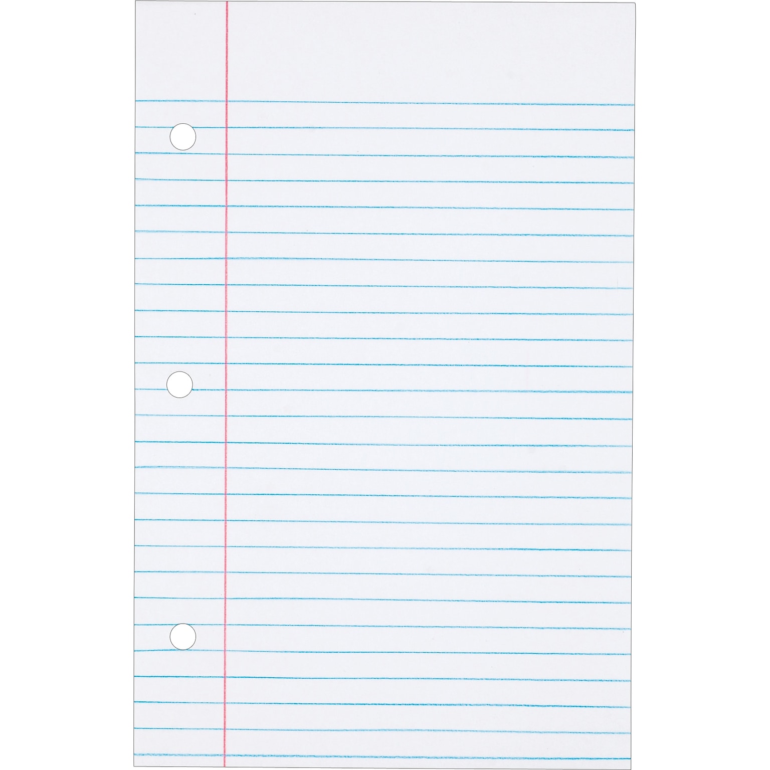 TOPS College Ruled Filler Paper, 5.5 x 8.5, 3-Hole Punched, 100 Sheets/Pack (62304)