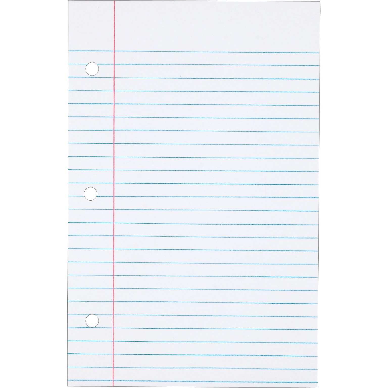 TOPS College Ruled Filler Paper, 5.5 x 8.5, 3-Hole Punched, 100 Sheets/Pack (62304)