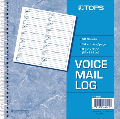 TOPS Voice Message Pad, 8-1/2 x 8-1/4, White, 50 Sheets/Pad (44165)