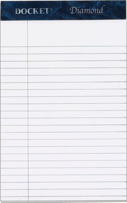 TOPS Docket Diamond Premium Stationery Tablets, 5 x 8, Narrow Ruled, White, 50 Sheets/Pad, 4 Pads/Pack (63981)