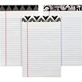 TOPS Fashion Legal Pads, 5 x 8, Narrow Ruled, Black/White, 50 Sheets/Pad, 6 Pads/Pack (30491)