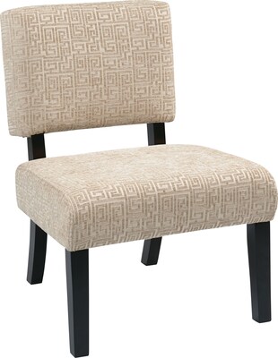 Office Star Avenue Six® Wood Jasmine Accent Chair, Maze Oyster