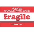 3 x 5 Please Handle with Care Fragile Thank You Label