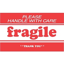 3 x 5 Please Handle with Care Fragile Thank You Label