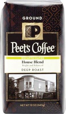 Peets Coffee House Blend, Deep Roast Decaf Ground Coffee, 12 oz