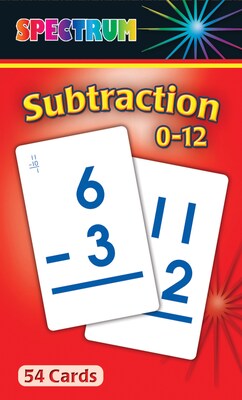 Spectrum Subtraction Flash Cards 0-12 Grades 1 - 3