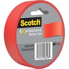 Scotch® Expressions Masking Tape, .94 x 20 yds., Red (3437-PRD)