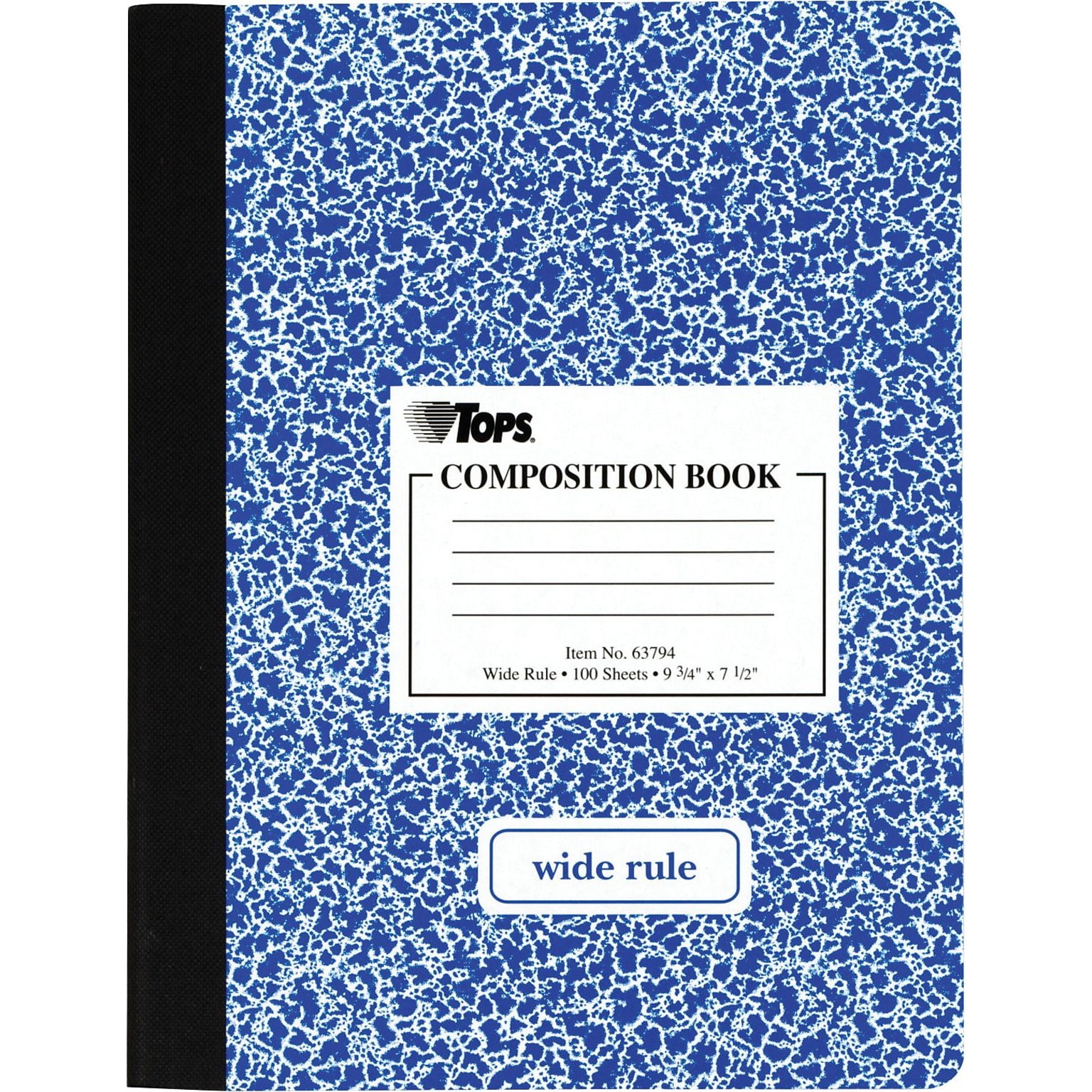 TOPS 1-Subject Composition Notebooks, 7.5 x 9.75, Wide Ruled, 100 Sheets, Each (63794)