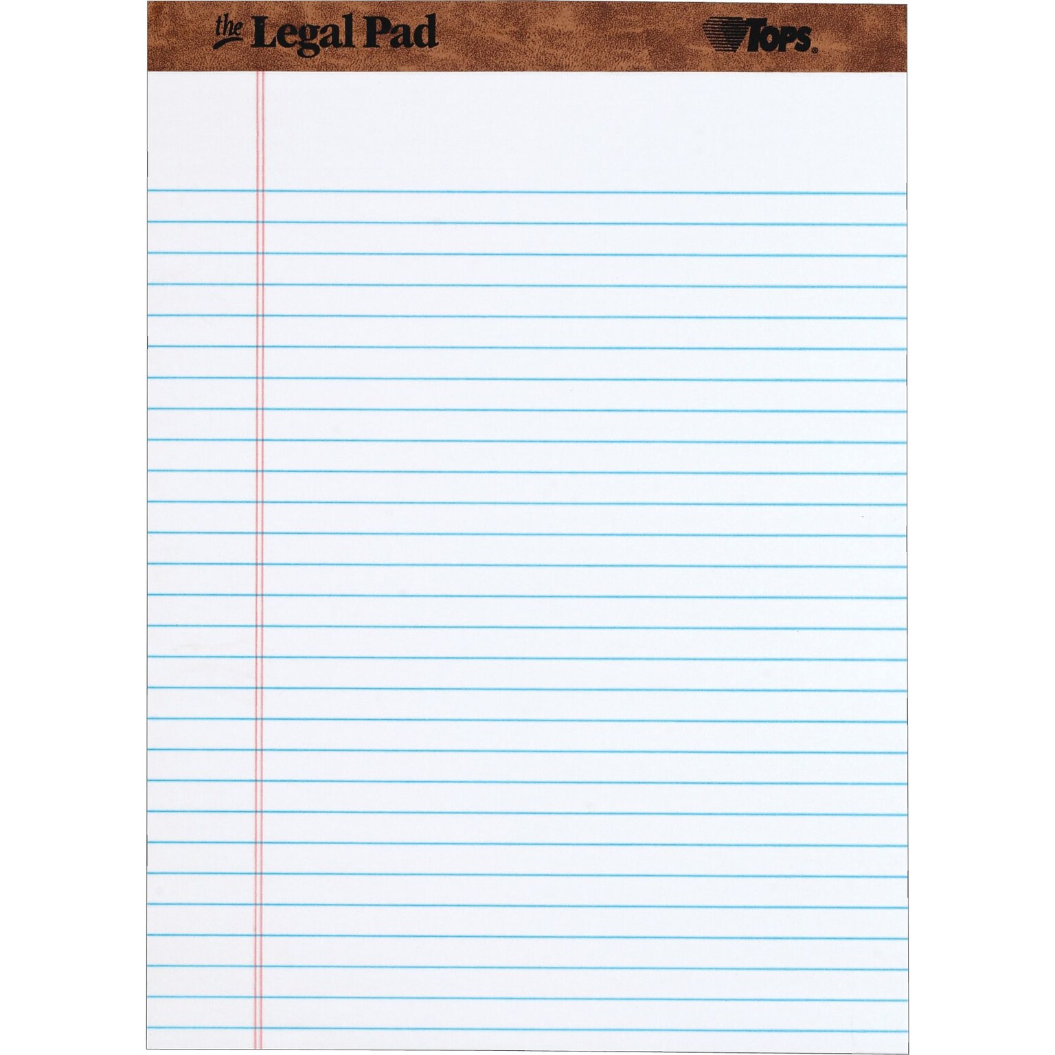 TOPS The Legal Pad Notepad, 8.5 x 11.75, Wide Ruled, White, 50 Sheets/Pad, 1 Pad/Pack (TOP 7533)