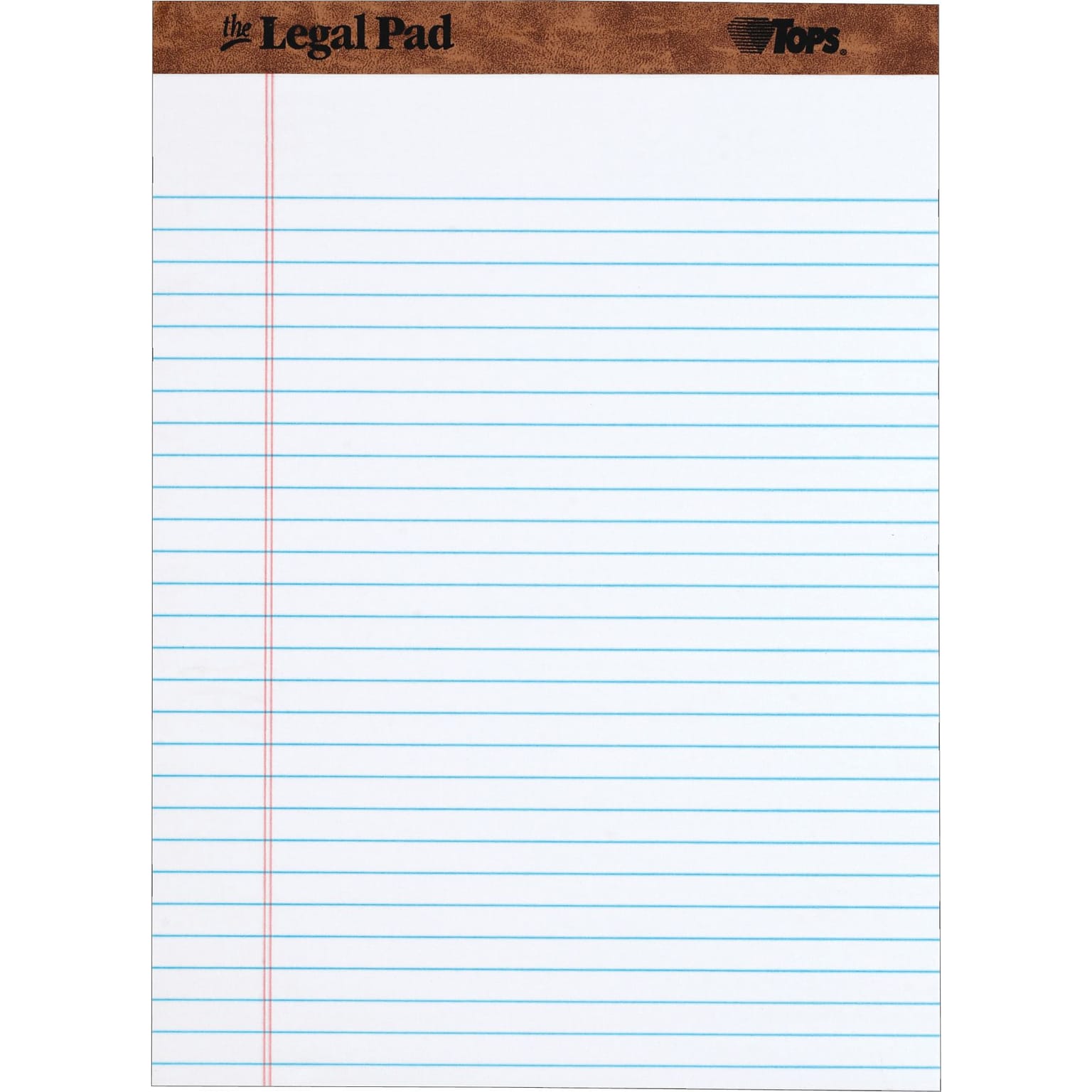 TOPS The Legal Pad Notepad, 8.5 x 11.75, Wide Ruled, White, 50 Sheets/Pad, 1 Pad/Pack (TOP 7533)