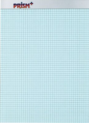 TOPS Prism Graph Pads, 8 1/2 x 11 3/4, Graph Ruled, Blue, 50 Sheets/Pad, 12 Pads/Pack (76581)