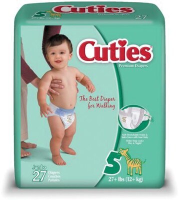 Cuties Premium Jumbo Diapers Size 5, 108/PK (CR5001)