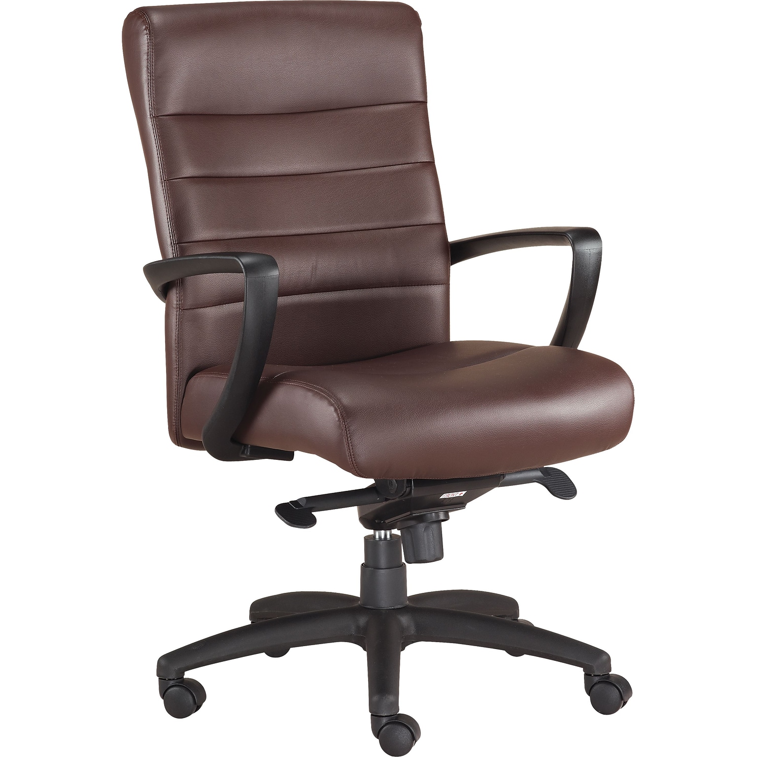 Raynor Manchester Mid-Back Executive Chair, Leather, Brown, Seat: 20W x 20D, Back: 23 1/2W x 19 1/2 - 22H
