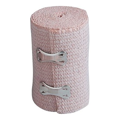 First Aid Only™ Elastic Bandage Wrap w/ 2 Fasteners, Latex-free, 3 x 5yd, 12/box