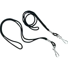 Lanyard; J-Hook Style, 22 Long, Black, 12/Pk