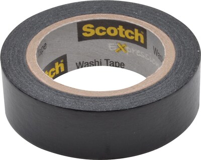 Scotch® Expressions Washi Tape, 0.59 x 10.91 yds., Black (C314-BLK)