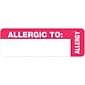 Tabbies® Medical Labels "Allergic TO:", 1" x 3", White/Red, 500/Roll